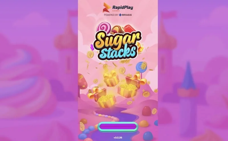 Sugar Stacks – ekran ładowania z logo RapidPlay Games