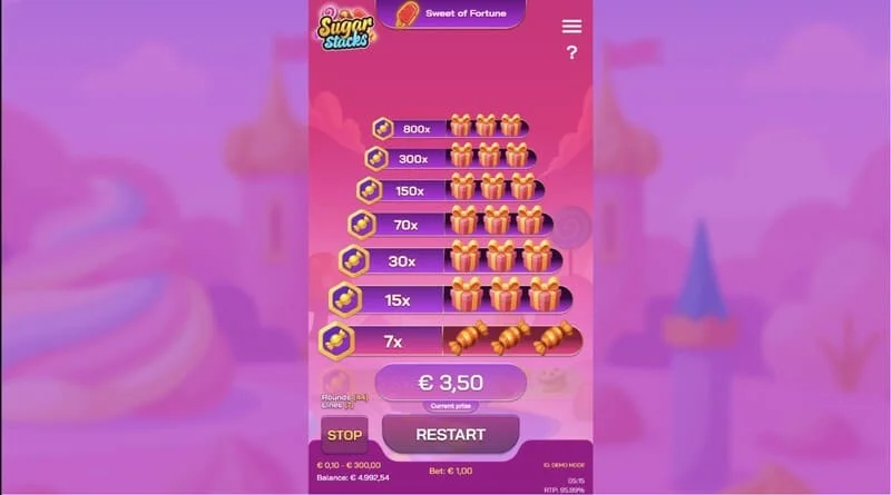 Sugar Stacks – duża wygrana po cash-out na najwyższym poziomie wieży